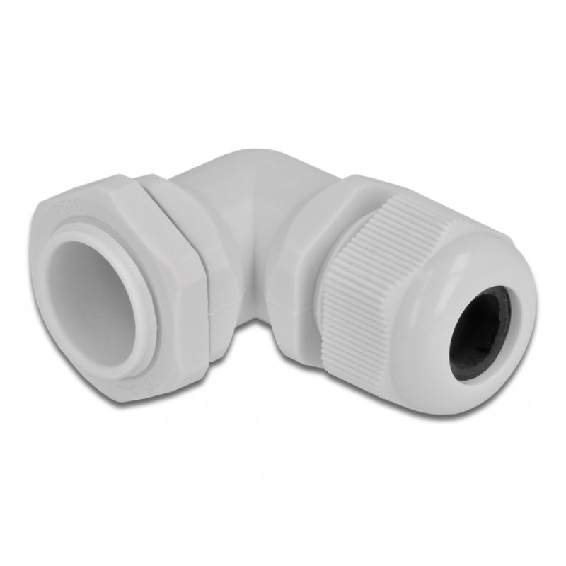 DeLOCK Presse-étoupe PG16 angulé 90° gris