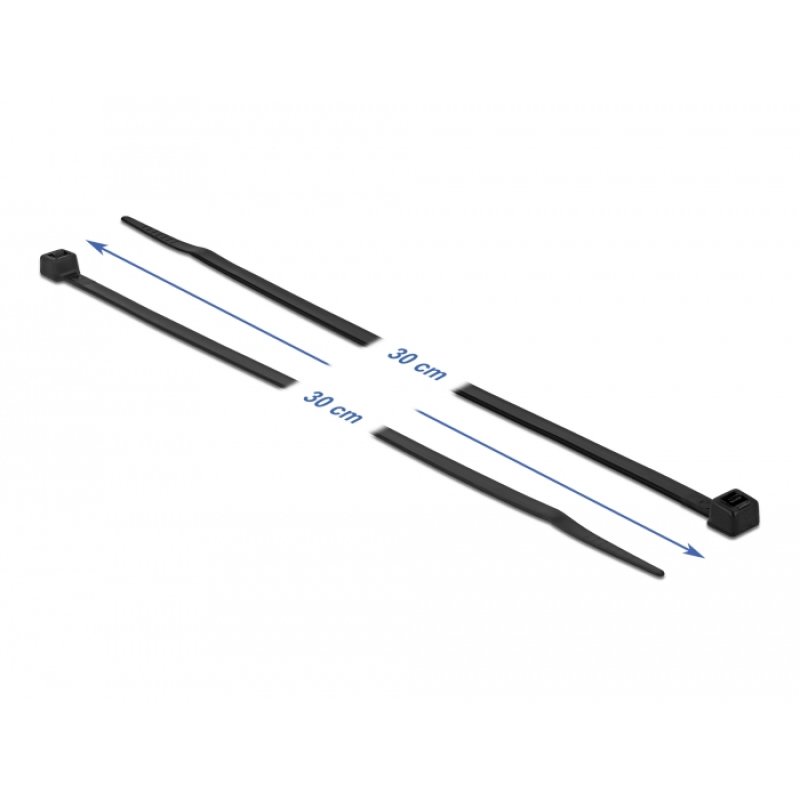 Delock Kabelbinder mit hoher Zugfestigkeit L 300 x B 4,8 mm schwarz 100 Stück