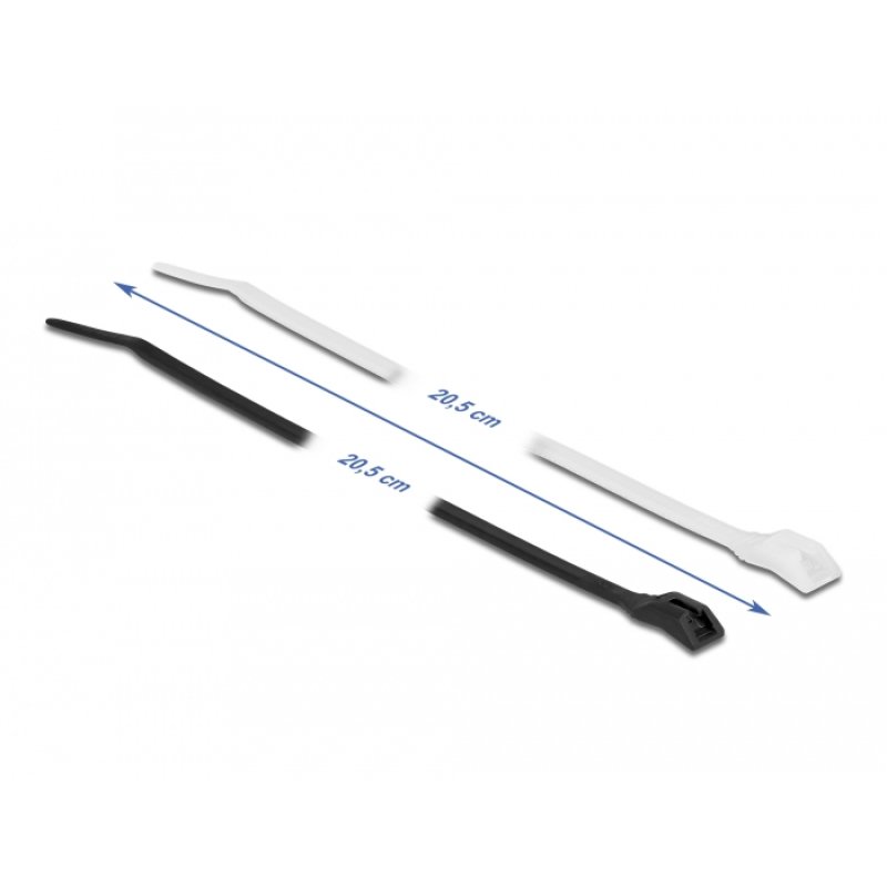 Delock Kabelbinder mit flachem Kopf L 205 x B 2,5 mm 100 Stück