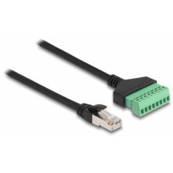 DeLOCK Adaptateur RJ45 de câble Cat.6 mâle à bloc terminal, 1 m, 2 parties