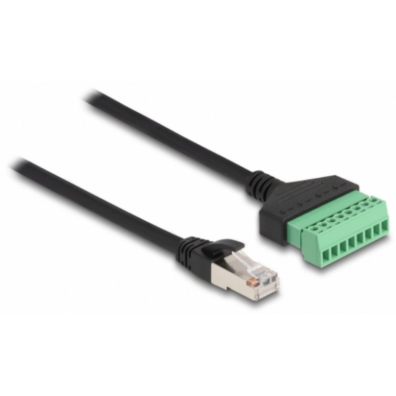 DeLOCK RJ45 Cable Cat.6 plug to Terminal Block Adapter 1 m 2-part