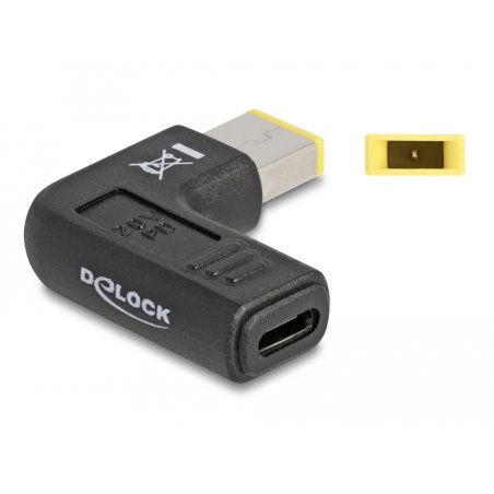 DeLOCK Adaptateur pour un câble de chargement de laptop USB Type-C femelle à Lenovo 11,0 x 4,5 mm mâle, angulé à