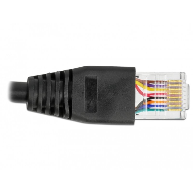 DeLOCK Serial Connection Cable with FTDI chipset, USB 2.0 Type-A male to RS-232 RJ45 male 25 cm black
