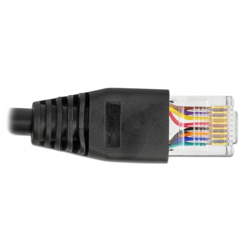 Delock Serielles Anschlusskabel mit FTDI Chipsatz, USB 2.0 Typ-A Stecker zu RS-232 RJ45 Stecker 1 m schwarz