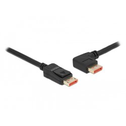 Delock DisplayPort Kabel Stecker gerade zu Stecker 90° links gewinkelt 8K 60 Hz 3 m