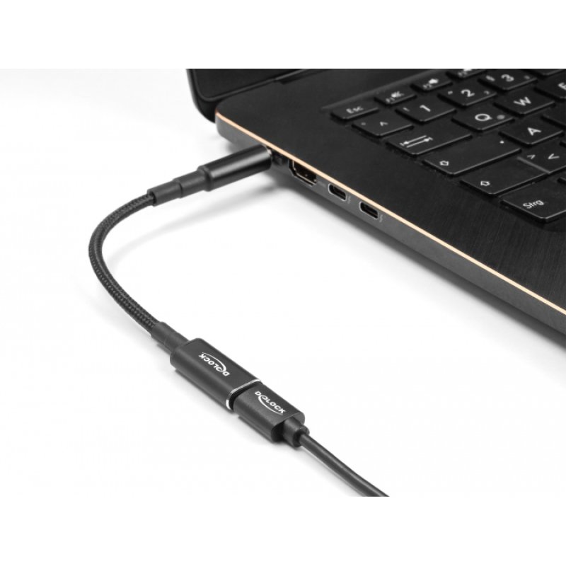 Delock Adapterkabel für Notebook Ladekabel USB Type-C™ Buchse zu Acer 5,5 x 1,7 mm Stecker 90° gewinkelt 15 cm