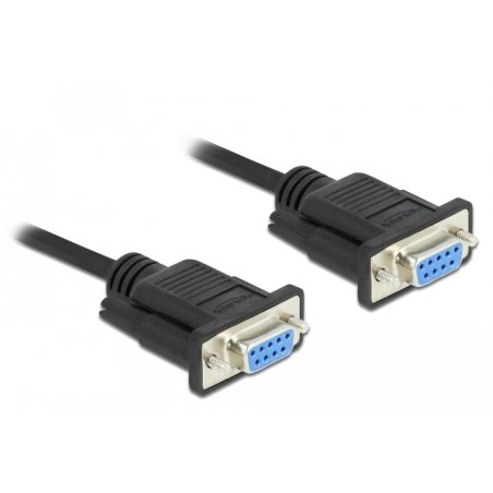DeLOCK Serial Cable RS-232 D-Sub 9 female to female null modem with narrow plug housing - Full Handshaking - 5 m