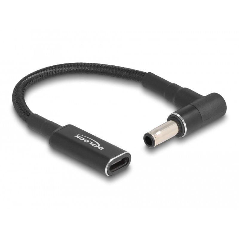 DeLOCK Câble adaptateur pour un câble de chargement de laptop USB Type-C femelle à Samsung 5,5 x 3,0 mm mâle,