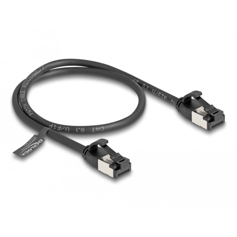 DeLOCK RJ45 Cable plug to plug Cat.8.1 flexible 0.5 m black
