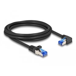 DeLOCK RJ45 Network Cable Cat.6A S/FTP straight / right angled 2 m black