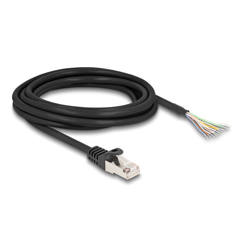 DeLOCK Cable RJ50 male to open wire ends S/FTP 3 m black