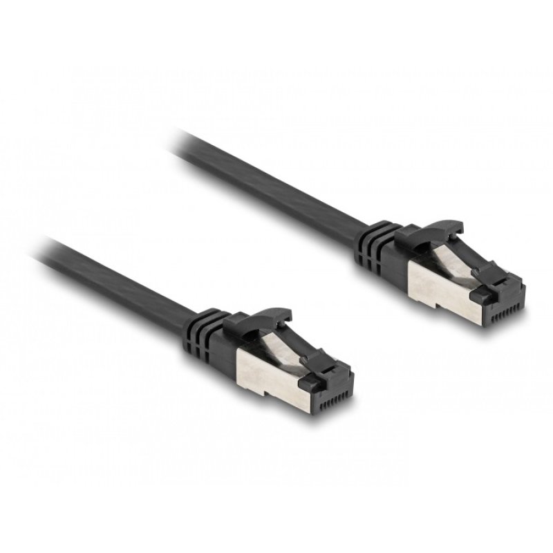DeLOCK RJ45 Flat Patch Cable plug to plug Cat.8.1 flexible 1 m black