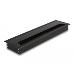 DeLOCK Passe-fil monté sur table avec brosse 300 x 80 x 28 mm, noir