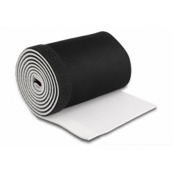 DeLOCK Manchon de câble en néoprène flexible avec fermeture à scratch, 1,50 m x 135 mm, noir / blanc