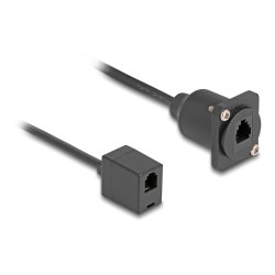 Delock D-Typ RJ10 Kabel Buchse zu Buchse schwarz 30 cm