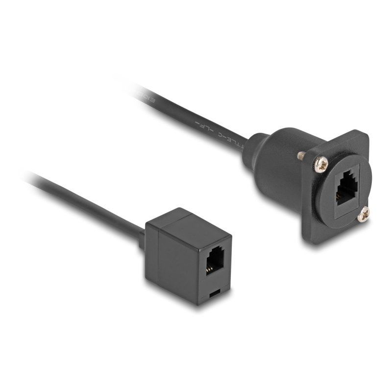 DeLOCK Câble D-Type RJ10 femelle à femelle, noir, 30 cm