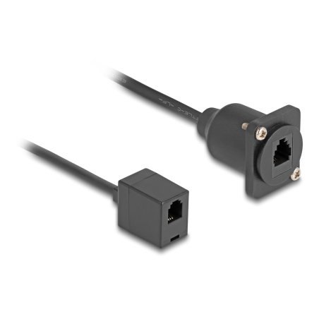 DeLOCK D-Type RJ10 cable jack to jack black 30 cm