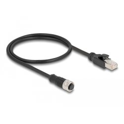 DeLOCK M12 Câble adaptateur D codé, 4 broches femelles à RJ45 mâle, 50 cm