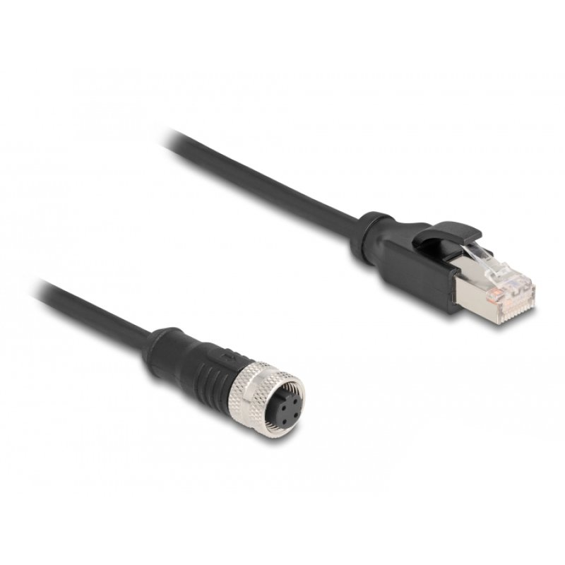 DeLOCK M12 Adapter Cable D-coded 4 pin female to RJ45 male 50 cm