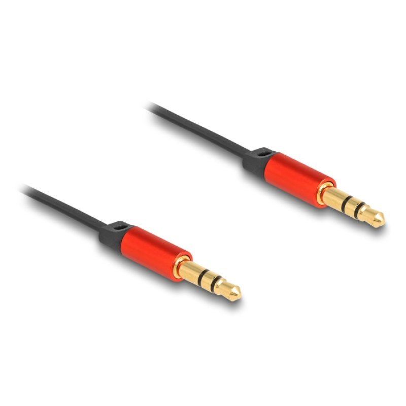 DeLOCK Câble audio rétractable 3,5 mm, stéréo 3 broches, jack mâle à jack mâle, 90 cm