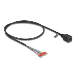DeLOCK Câble RJ45 femelle à férules d’extrémité de fils Cat.5e, 50 cm, noir