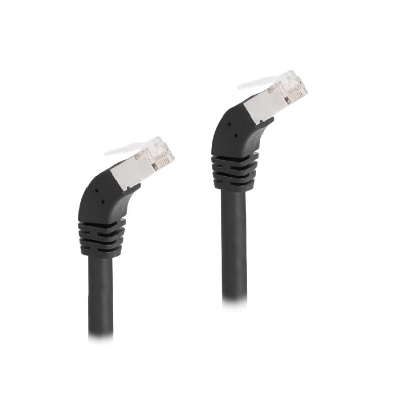 DeLOCK RJ45 câble de réseau Cat.6A S/FTP, coudé 45° bas, 5 m, noir