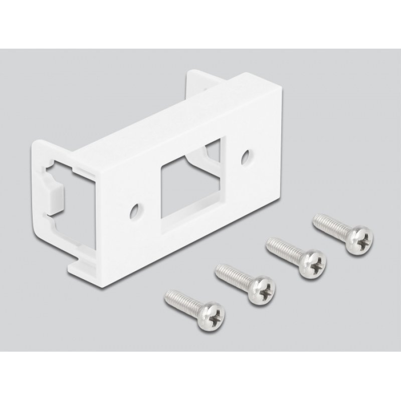 Delock Netzwerk Verlängerungskabel für Easy 45 Modul S/FTP RJ45 Buchse zu RJ45 Buchse Cat.6A 50 cm schwarz / weiß