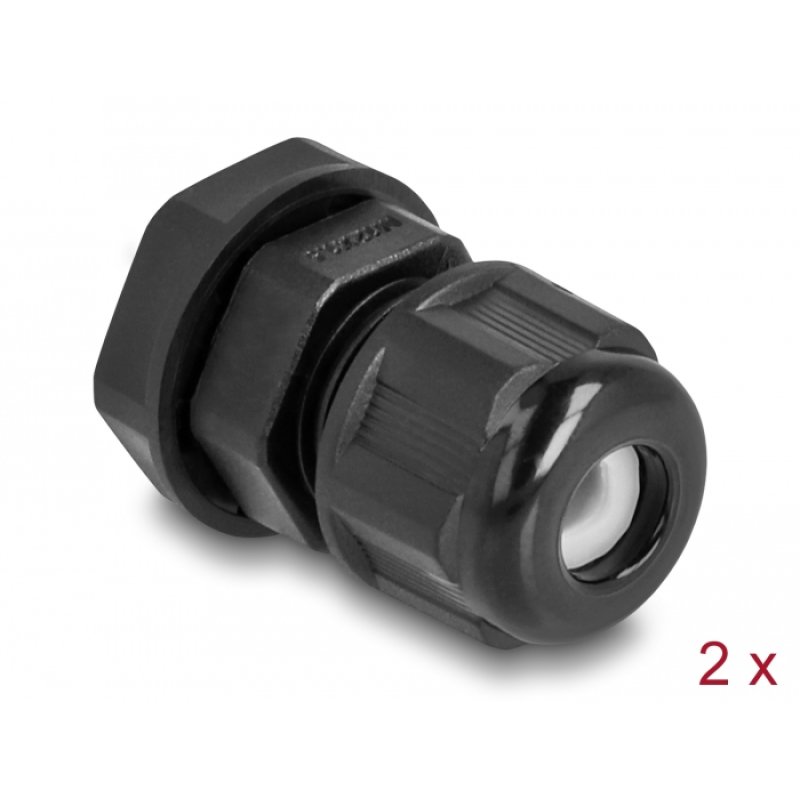 DeLOCK Presse-étoupe EX M12, noir, 2 unités