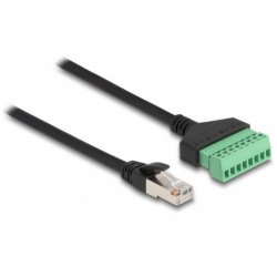 DeLOCK Adaptateur RJ45 de câble Cat.6 mâle à bloc terminal, 30 cm, 2 parties