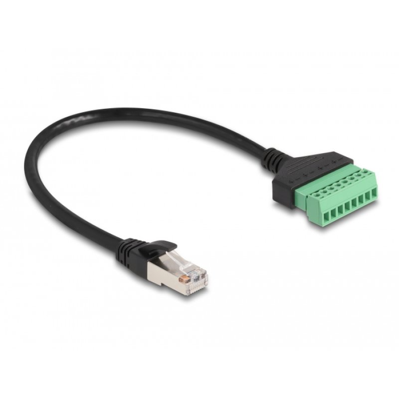 Delock RJ45 Kabel Cat.6 Stecker zu Terminalblock Adapter 30 cm 2-teilig