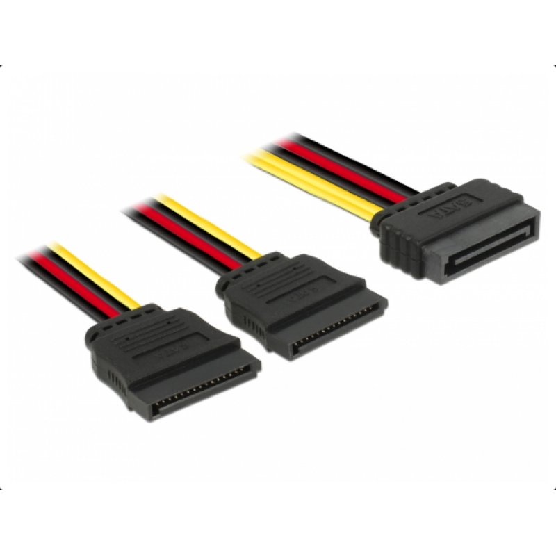 DeLOCK 60174 câble SATA 0,15 m SATA 15 broches Noir