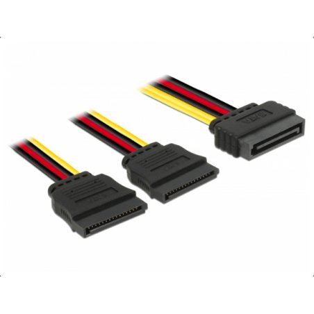 Delock Kabel Power SATA 15 Pin 2 x SATA HDD – gerade
