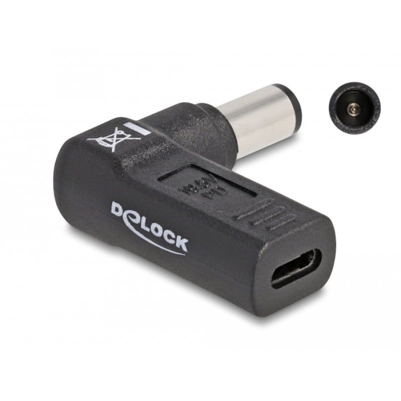 DeLOCK Adapter for Laptop Charging Cable USB Type-C female to HP 7.4 x 5.0 mm male 90° angled