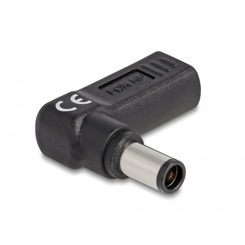 Delock Adapter für Notebook Ladekabel USB Type-C™ Buchse zu HP 7,4 x 5,0 mm Stecker 90° gewinkelt