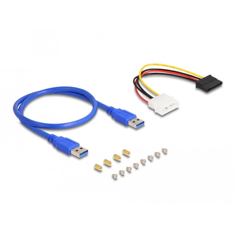 DeLOCK Carte d’adaptation PCI Express x1 à 3 x PCIe x1, avec câble USB de 50 cm