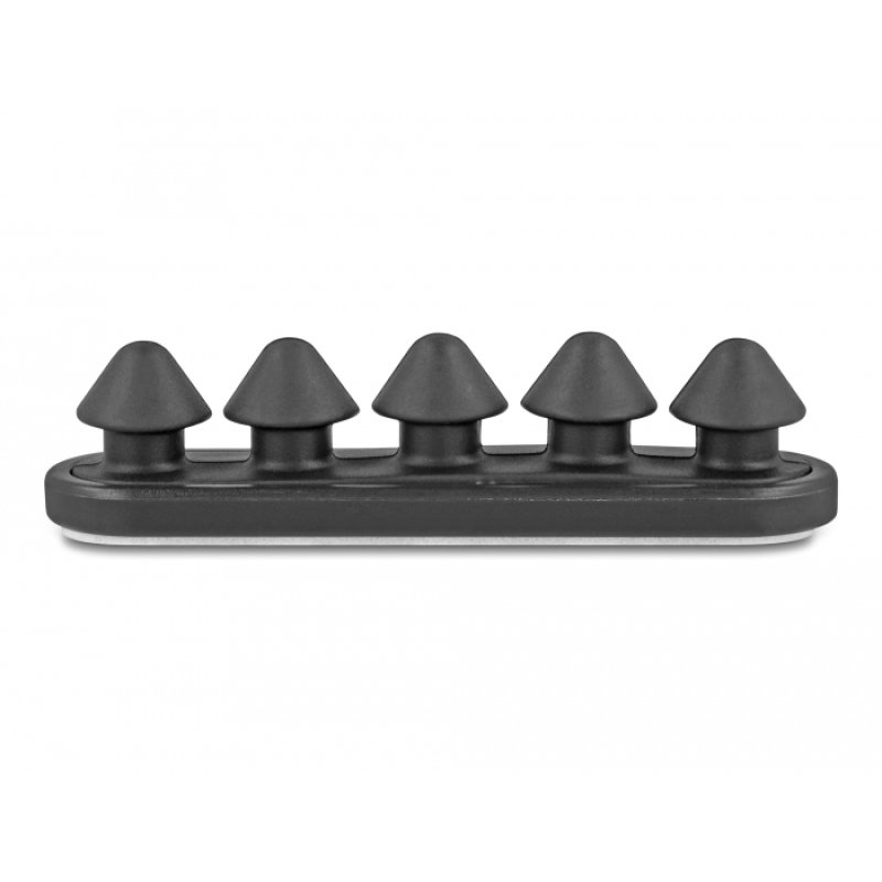 Delock Kabelhalter mit 5 Durchführungen selbstklebend schwarz Set 2 Stück