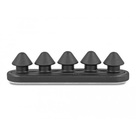 Delock Kabelhalter mit 5 Durchführungen selbstklebend schwarz Set 2 Stück
