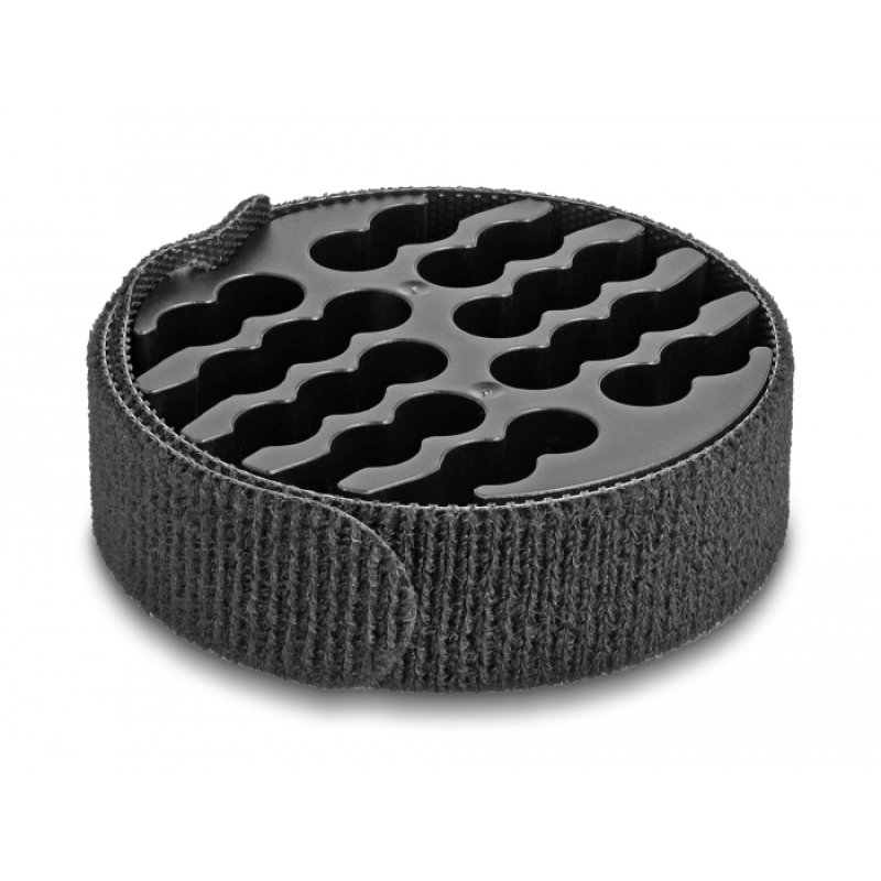 DeLOCK Organisateur de câbles avec serre-câble de scratch, noir