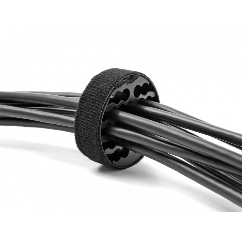 DeLOCK Cable Organizer with hook-and-loop cable tie black