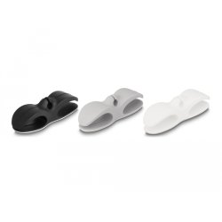 DeLOCK Cable holder with 3 feed-throughs self-adhesive set 3 pieces