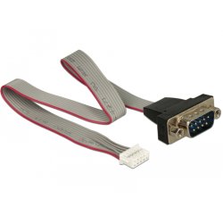 Delock Kabel seriell Pfostenbuchse 1 x DB9 Stecker 2 mm Pinabstand Belegung: gedreht