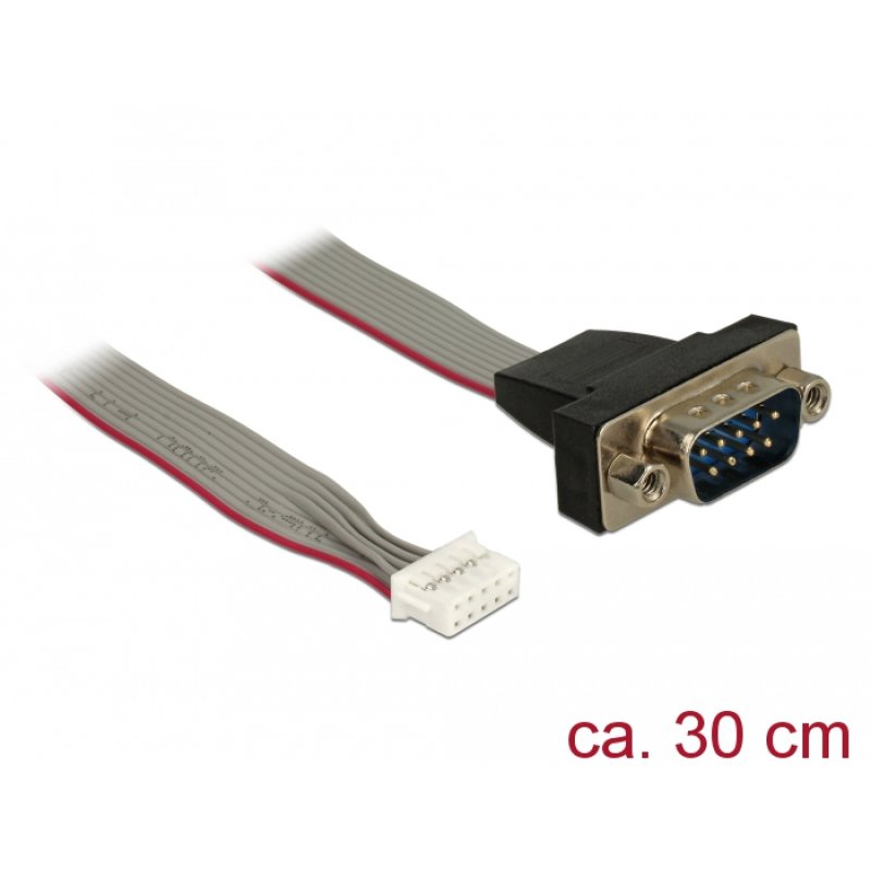 DeLOCK 89632 serial cable Black, Grey, Red 0.3 m DB-9