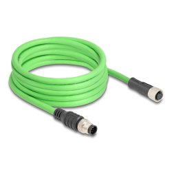 DeLOCK Câble M12 codée A à 8 broches mâle à femelle, PUR (TPU), 5 m