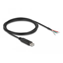 DeLOCK Câble adaptateur USB 2.0 Type-A à Serial RS-485 avec 3 fils dénudés, 2 m