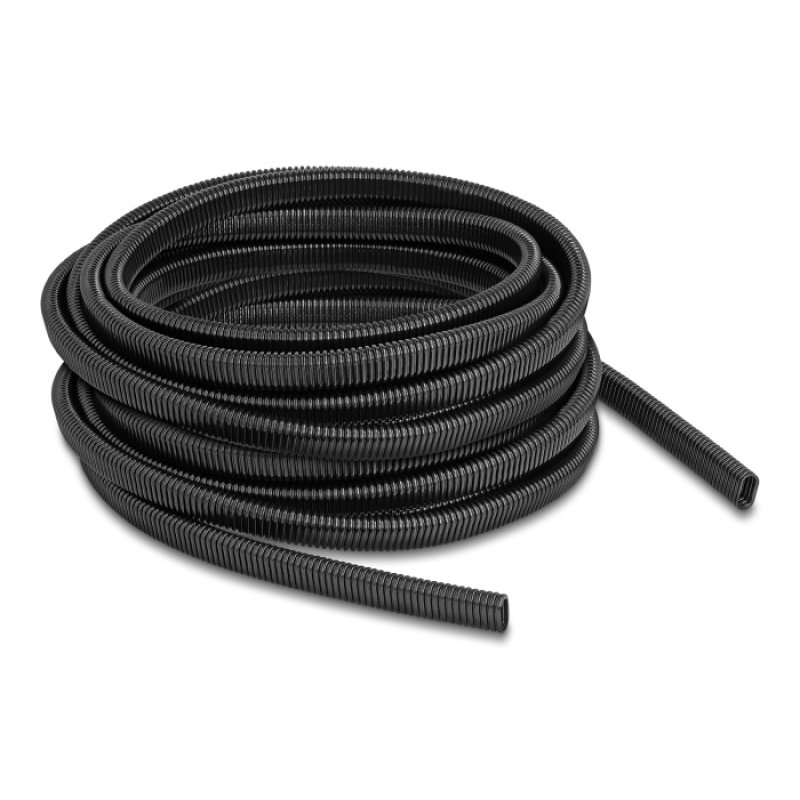 Delock Kunststoff Kabelschutzschlauch in Ovalform flexibel 13,6 x 6,3 mm - Länge 10 m schwarz