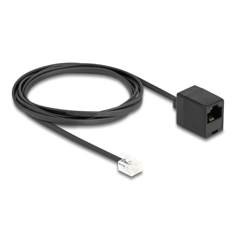 DeLOCK Telephone Cable RJ11 plug to RJ45 jack black 2 m