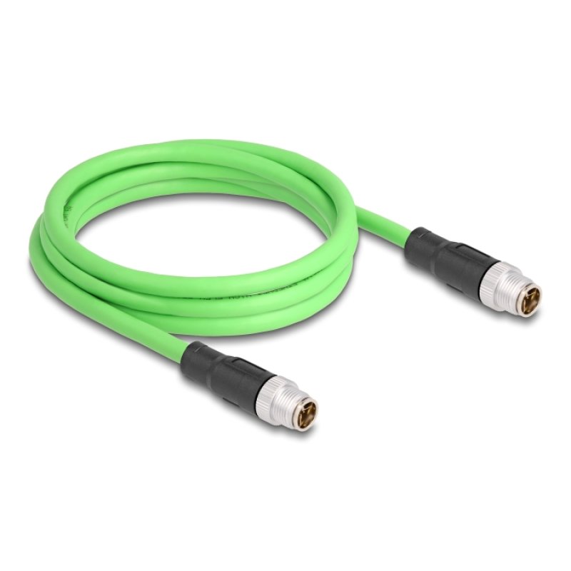 DeLOCK M12 Cable X-coded 8 pin male to male PUR (TPU) 2 m