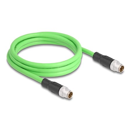 Delock M12 Kabel X-kodiert 8 Pin Stecker zu Stecker PUR (TPU) 2 m
