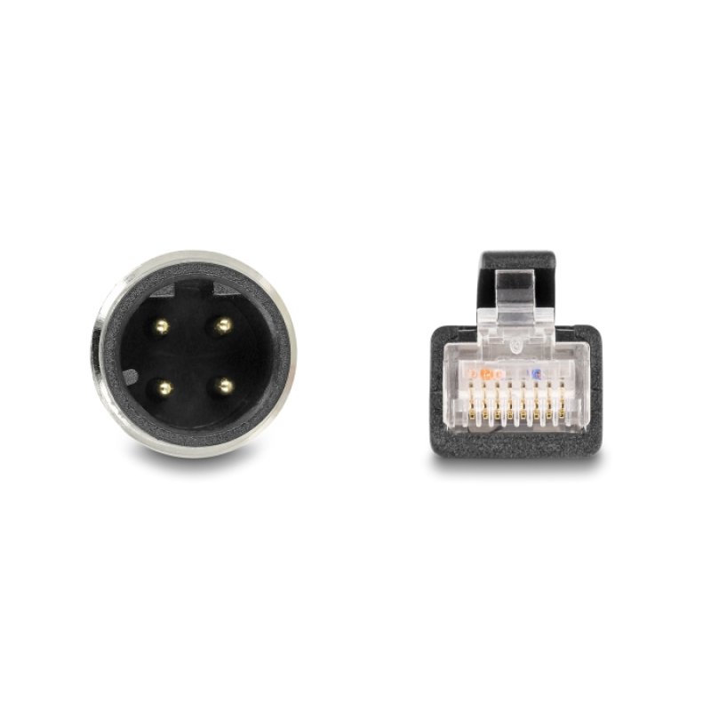 DeLOCK Câble M12 codée D à 4 broches mâle à RJ45 mâle, PVC, 2 m