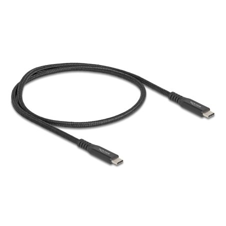 DeLOCK USB 20 Gbps Cable USB Type-C male to male PD 3.0 100 W E-Marker 0.5 m black metal